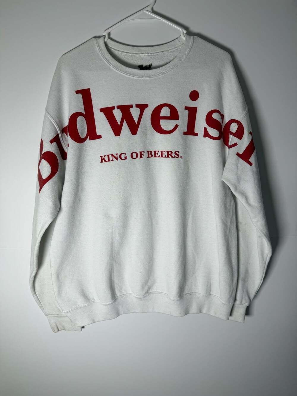 Budweiser King Of Beers Arm To Arm Full Spread Print Crew Sweatshirt Size L